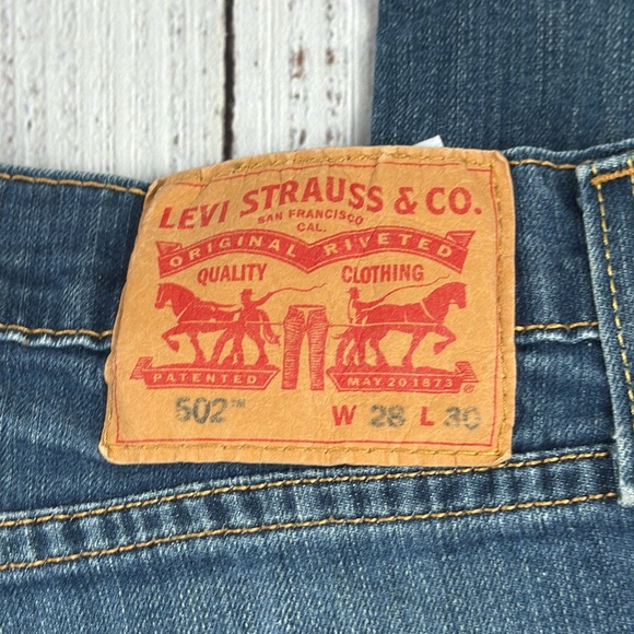 Levi's straight leg "502" blue jeans size 28 - Picture 12 of 15